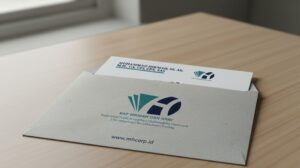mhcorp name card with recycled materials